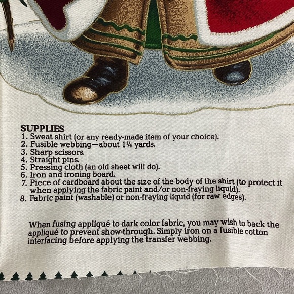 Vintage cotton Christmas fabric appliqués 4 Old World Santa Clauses - Picture 10 of 12